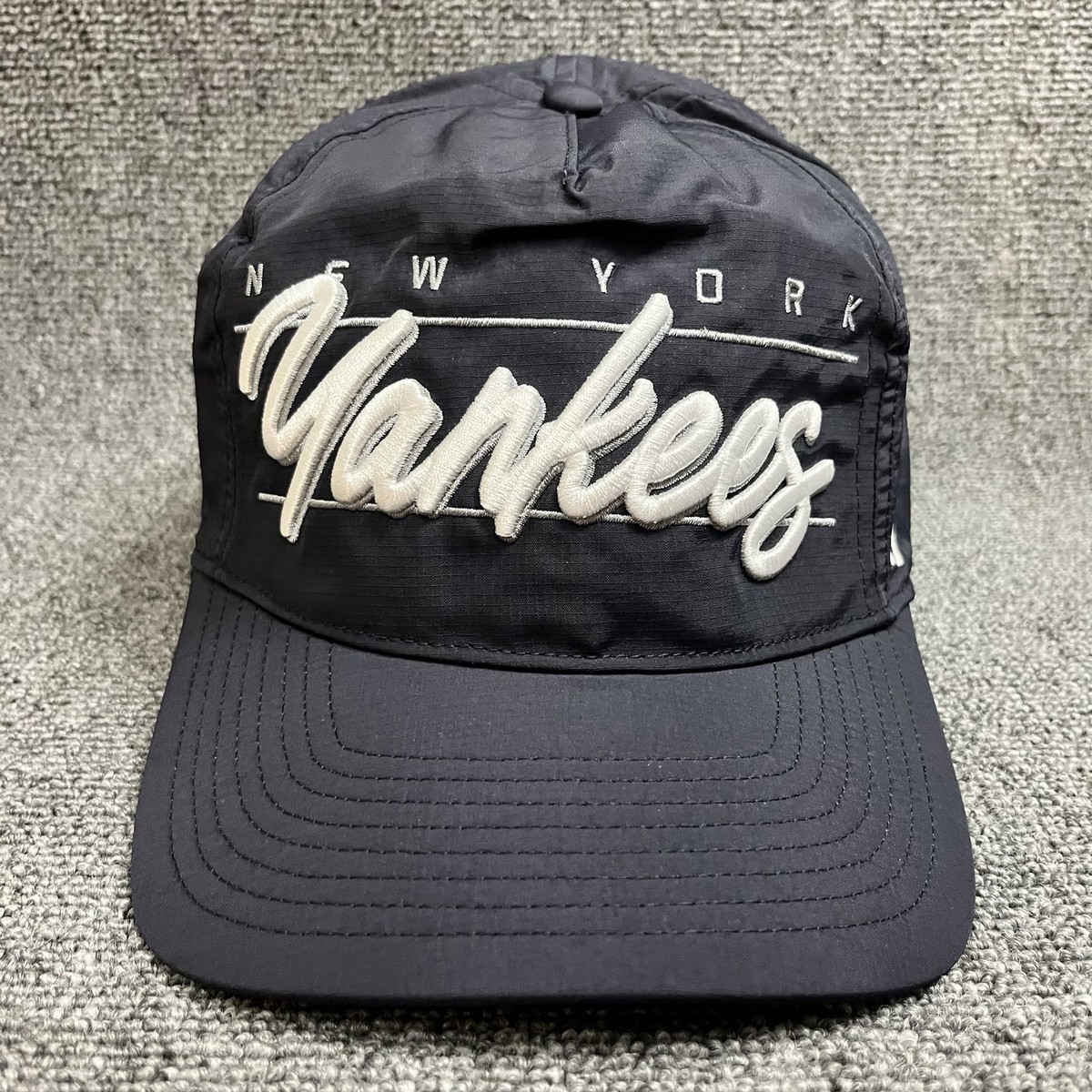 '47 Brand New York Yankees Script Snapback Cap Black Ripstop Adjustable Hat
