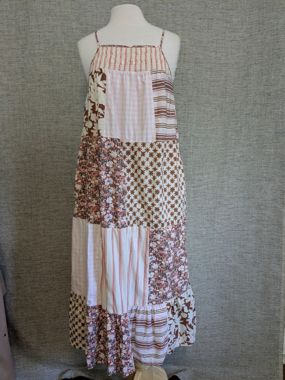 Universal Thread Gingham Floral Patchwork Tiered … - image 1