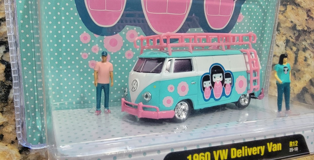 M2 1:64 1960 VW Delivery Van Diorama Teal White Pink HTF | eBay
