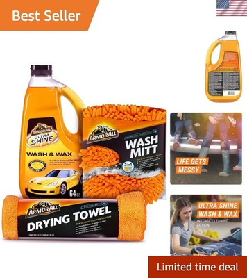 #ad Ultimate Car Wash Kit Soap Durable Mitt amp; Lint Free Towel Set 3 Pieces $66.60
