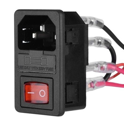 10A 220V 110V Rocker Switch Power Socket Inlet Module U Type Plug Adapter wit...
