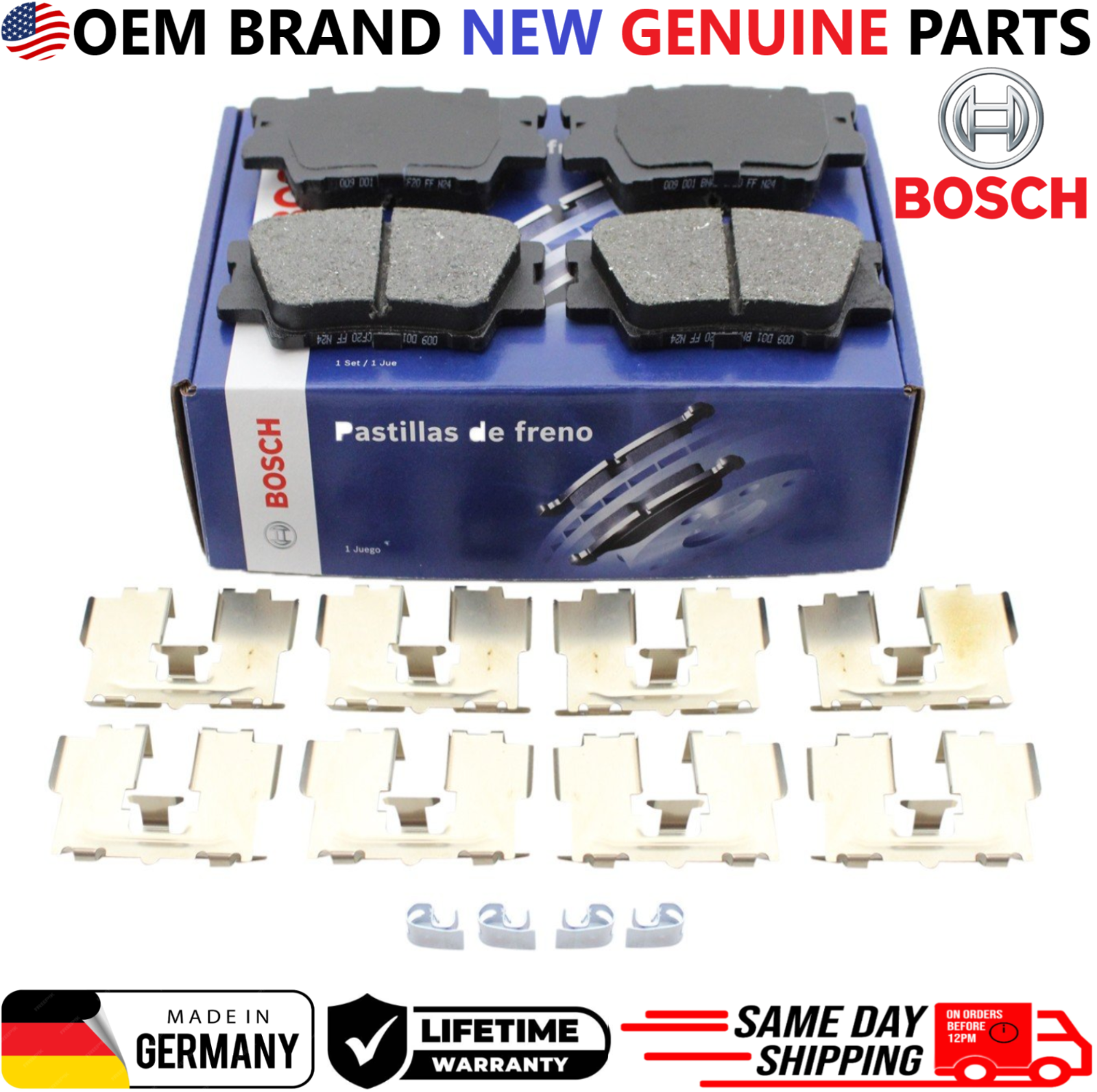 Genuine Bosch BE1212H Rear Brake Pads Fits Toyota Camry Corolla RAV4 Lexus