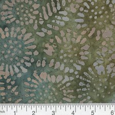 QUILTER'S BATIK 45-inch BTY 100 Cotton Hunter Green and Gray 79