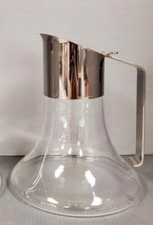 Vintage Riedel Mesa Italia Decanter Vino Cristallo Vetro Caraffa Placcato Argento