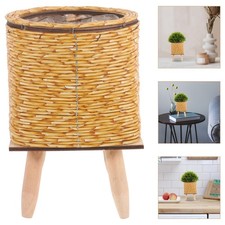 Woven Flower Pot Display Stand Garden Planters Basket for Plants Indoor