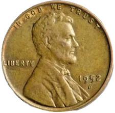 1952 D Lincoln Cent Good - Very Good G-vg Circulated Condition Copper Penny
