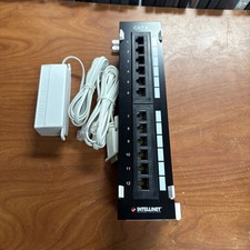 Intellinet Patch Panel Cat.5e, Black Wall-mount, 12-Port, UTP, 162470 BONUS