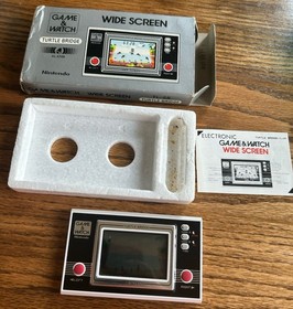 1981 Nintendo Game & Watch Wide Screen Turtle Bridge Fully Box Instru Working
