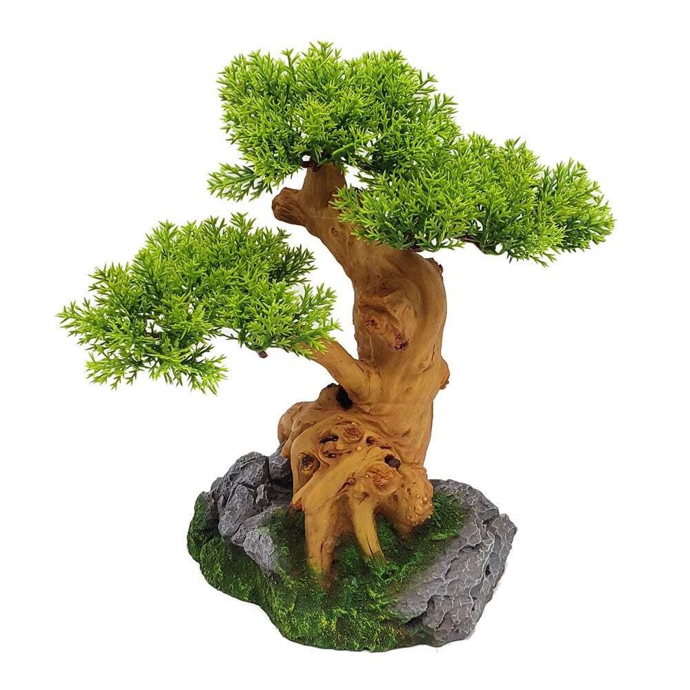 Aqua One Bonsai Tree On Rock Aquarium Fish Tank Ornament