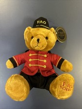 2018 FAO Schwarz 14" Soldier Teddy Bear Red Coat Uniform Black Pants Hat New