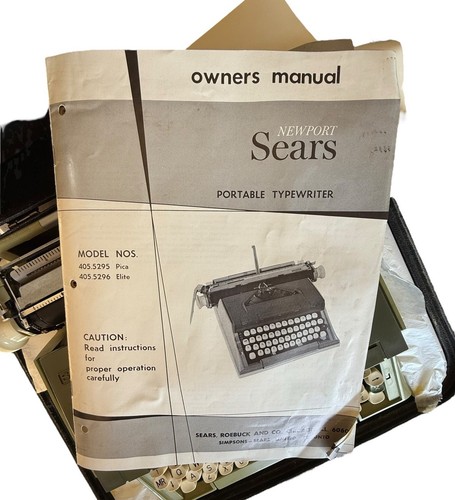 1970s Sears Newport Portable Typewriter 405.5296 Tested And Working - Picture 7 of 8