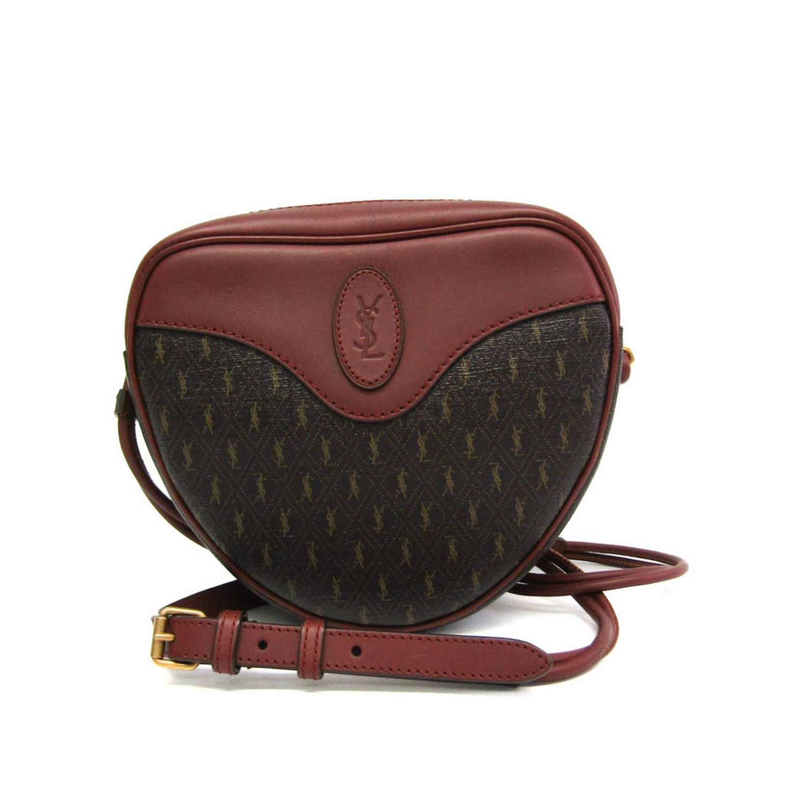 Borsa a tracolla Saint Laurent in pelle marrone autentica