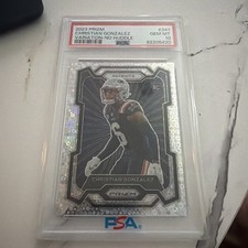 2023 Panini Prizm CHRISTIAN GONZALEZ VARIATION NO HUDDLE ROOKIE RC SP PSA 10 GEM