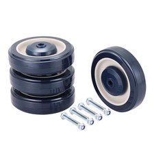 4 PCS Blue 5 Inch Shopping Cart Wheel Replacement Kit Heavy Duty Casters