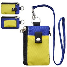 Minimalist RFID Blocking Small Wallet with ID Window,WaterResistant Yellow Blue