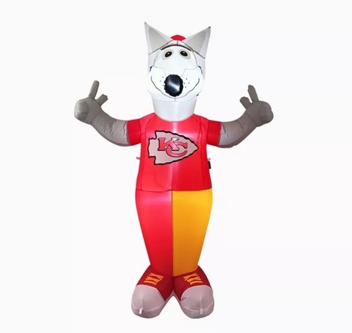 NFL Kansas City Chiefs KC Wolf Mascota Patio Decoración LED’s 7’ Inflable - Imagen 1 de 6