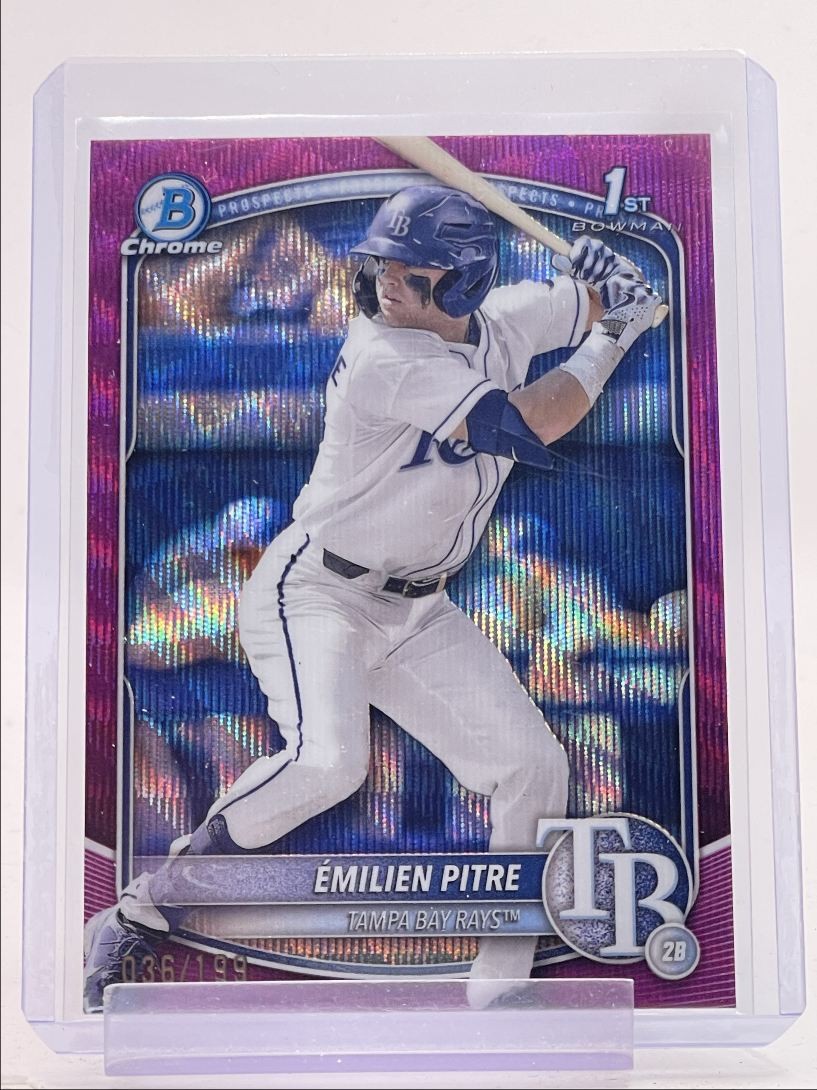 EMILIEN PITRE 2025 BOWMAN CHROME 1ST FUCHSIA WAVE RAYS /199 Q4641