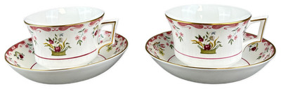 Wedgwood Bianca Cup and Saucer Coffee Williamsburg Bone R4499 England Set of 2