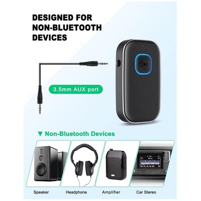 Bluetooth Car Adapter, Noise Reduction Receiver, 16H Battery
