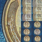 BU RD Lot of 6: 1955-S Lincoln Wheat Cent Interior Cud Die Break Error Penny 1c