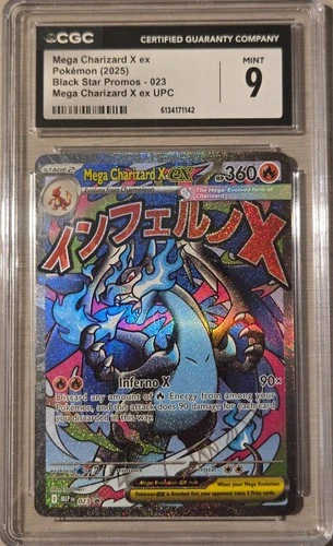 2025 Pokémon Black Star Promo Mega Charizard X ex #023 CGC 9 Mint