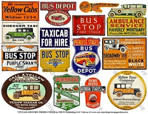 Advertising Travel Sticker Signs, Collectable Sheet, Model Train & Dollhouse