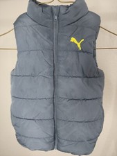 Puma Boy s Puffer Vest with Logo - Color Dusty Blue Size XS 5/6