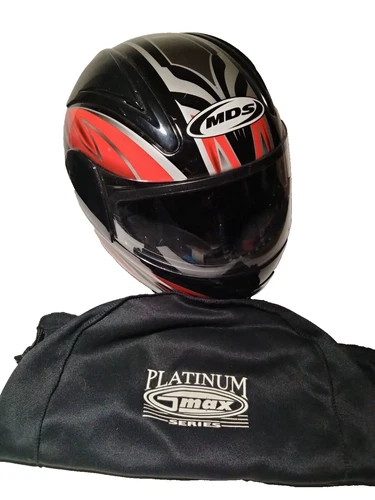 MDS STORM Motorcycle Helmet. silver, grey, black, red Medium