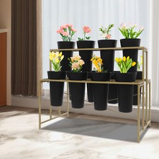 3 Tier Metal Flower Display Stand With 12 Pcs Plastic Buckets For Fresh Flowers