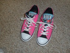 Converse All Star Pink Athletic Shoes Double Tongue Girl's - Junior Size 5