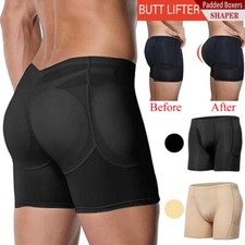 Men Shapewear Padded Butt Lifter Boxer Briefs Underwear Body Shaper Shorts Panty
