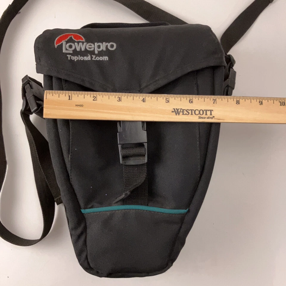 Estuche acolchado retro para cámara LowePro Topload Zoom negro logotipo clásico Foto 3 de 4
