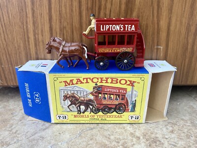 MATCHBOX LESNEY YESTERYEAR Y12-1 LIPTONS TEA HORSE DRAWN BUS ISSUE 7 *NMIB*