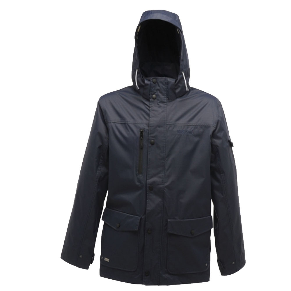 Mens Regatta Waterproof Jacket Reeknot Rain Camping Work Hoodie