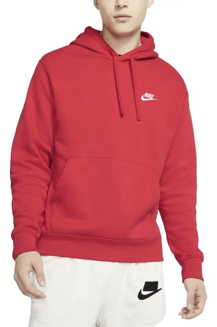 Nike club top pullover hoodie red