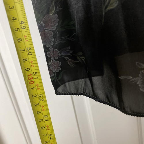 Vintage Vassarette Small Black Floral Nightgown and Topper Robe Peignoir Set - Picture 8 of 15