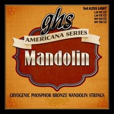 GHS A255 Americana Cryogenic Phosphor Bronze Mandolin Strings light gauges 10/38