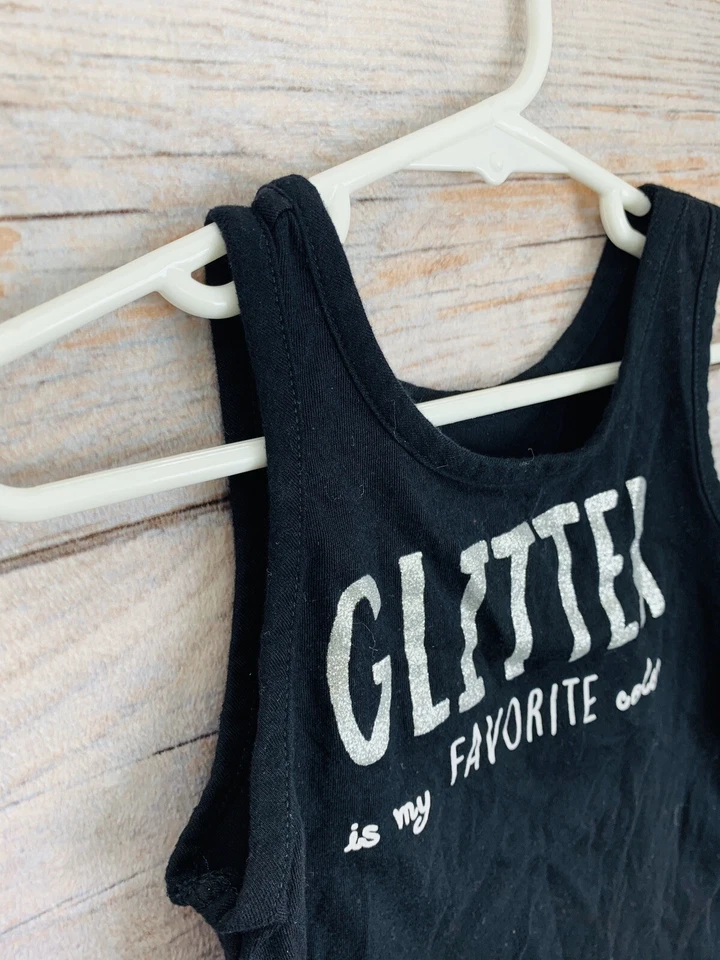 NOOKIE DOKIE NIÑAS CAMISETA SIN MANGAS NEGRA 5T SIN MANGAS El brillo es mi color favorito Foto 3 de 4