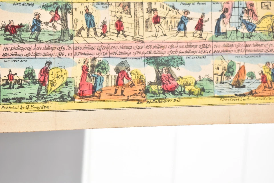 PRIMITIVE EARLY HAND COLORED PRINT OF PENCE TABLE BY G. BROGDEN - Image 3 of 4