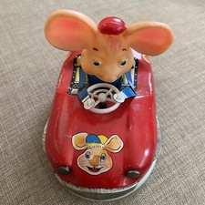 De Colección Topo Gigio Lata Cuerda Rebote Coche de Corredor Pequeño Ratón Italiano Japón
