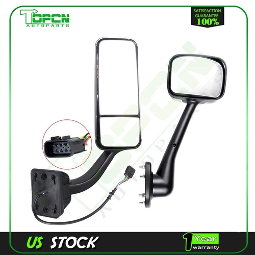 2pcs Truck Hood Mirror For Freightliner Cascadia Right/Passenger Side Chrome