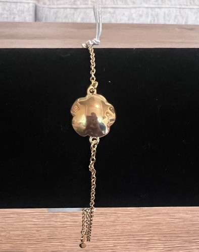 Coach Swarovski Gold Tone Slider Bracelet Signature Logo Charm Adjustable NWT