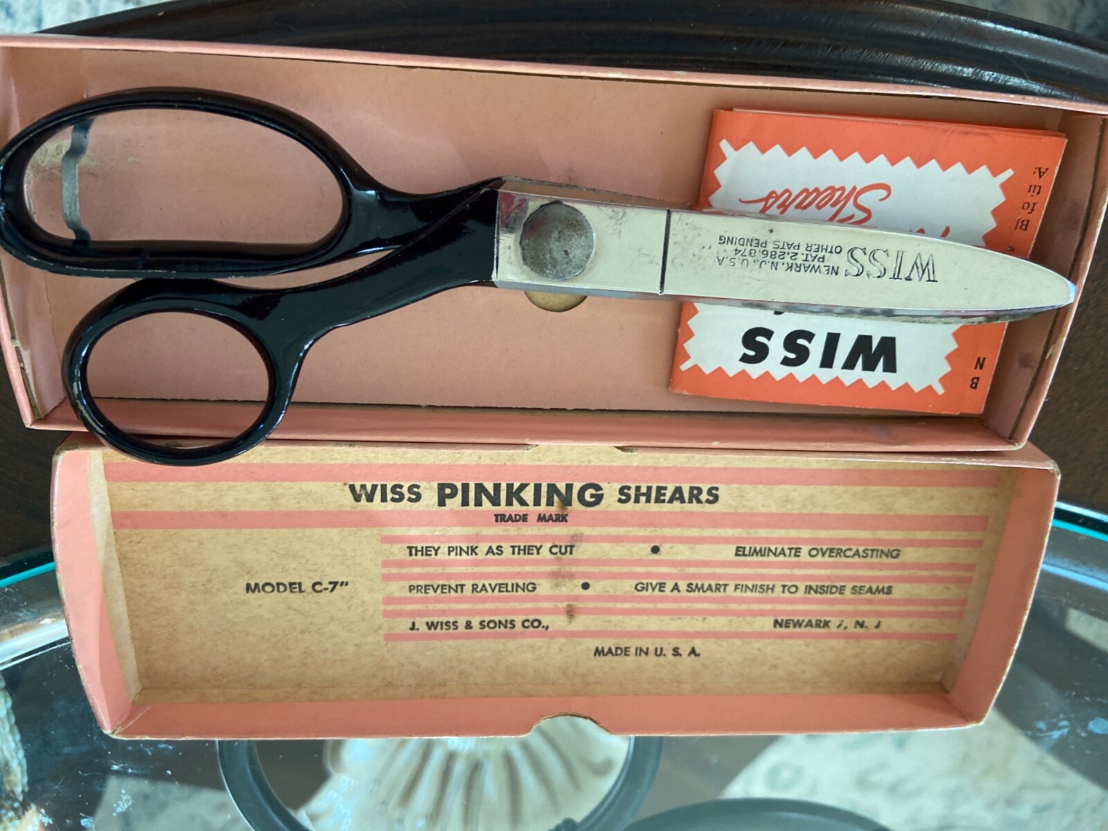 vintage pinking shears Model C A product of Wiss Newark New Jersey
