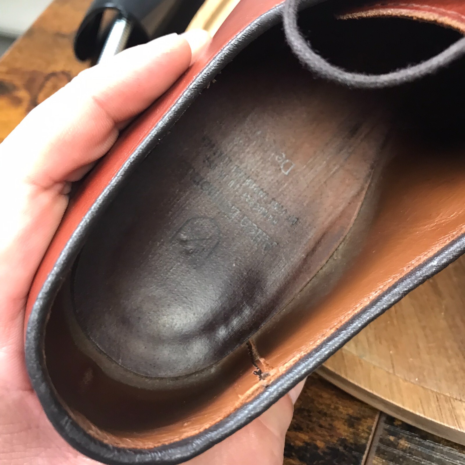 Allen Edmonds DelRay Dress Shoes Mens 9.5D Brown Split Toe Blucher Derby