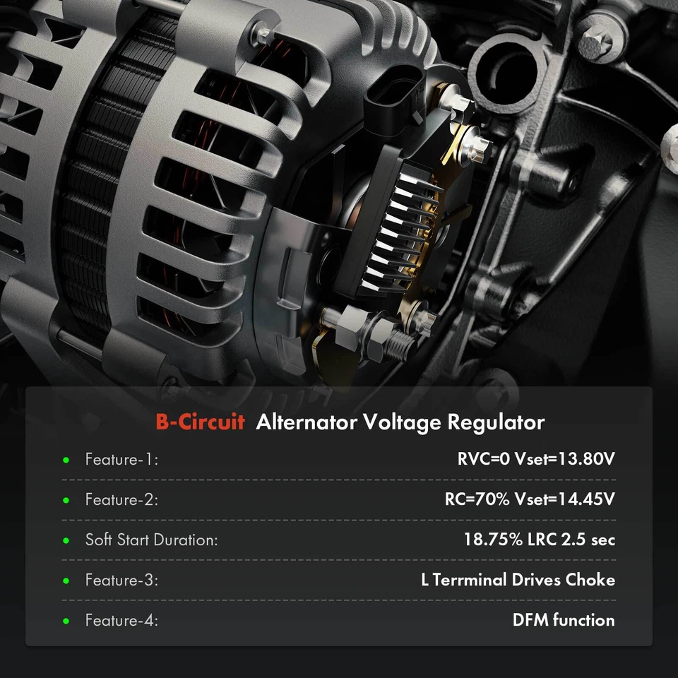 Alternator Voltage Regulator for Chevrolet Tahoe GMC Sierra 1500 Cadillac 13.8V - Image 2 of 4