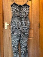 Black/White Atmoshere sleeveless jumpsuit with pockets size uk 16