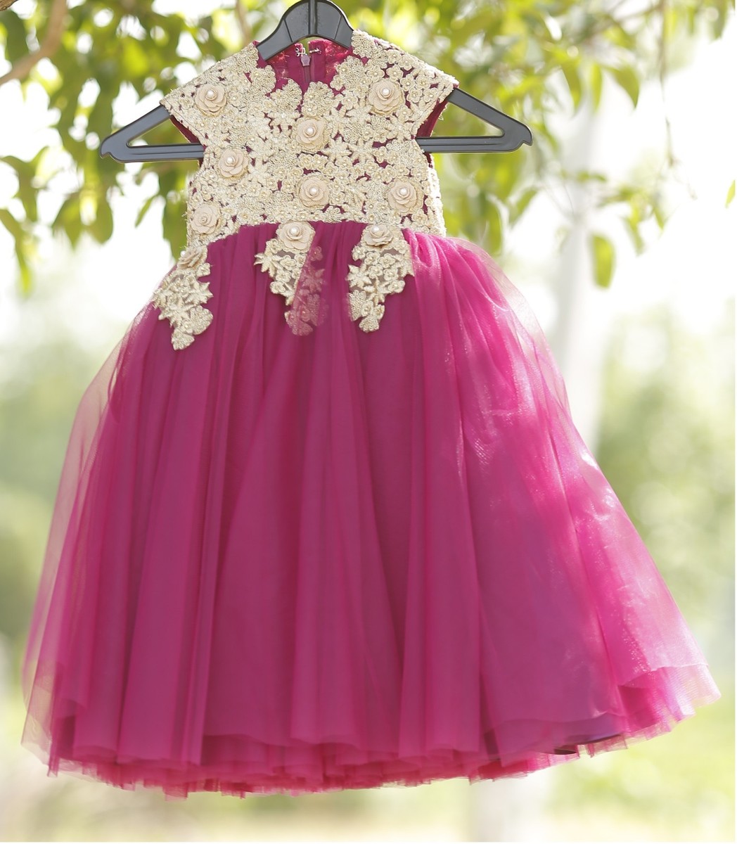 baby girl designer dress White Organza Cherry Embroidery Baby Girls Birthday Dress main image 0