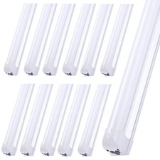 12-Pack 8ft LED Shop Lights, 72W, 6000K - Ideal for Garage/Factory/Warehouse Lig