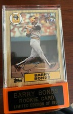 1987 TOPPS Barry Bonds -ERROR- AUTOGRAPHED Pittsburgh #320 ROOKIE Baseball Card 