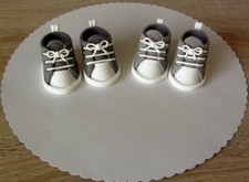 Babyschuhe Fondant Taufe Geburt Geburtstag Tortendeko Tortenaufleger Zuckerfigur